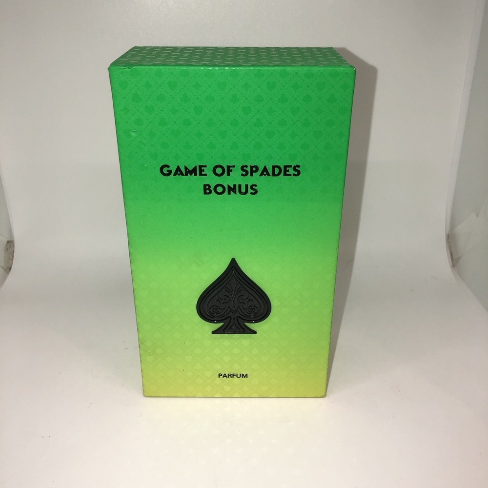 Game Of Spades Perfume Bonus Empty BOX ONLY 3.4 Oz Size Green